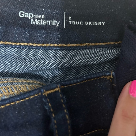 Gap Maternity Women's True Skinny Dark Wash Denim Jeans Size 2 - Picture 4 of 6